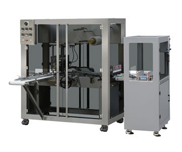 BTB-290+LM-360 transparent film three-dimensional packaging machine (forward feeding six-sided hot stamping)